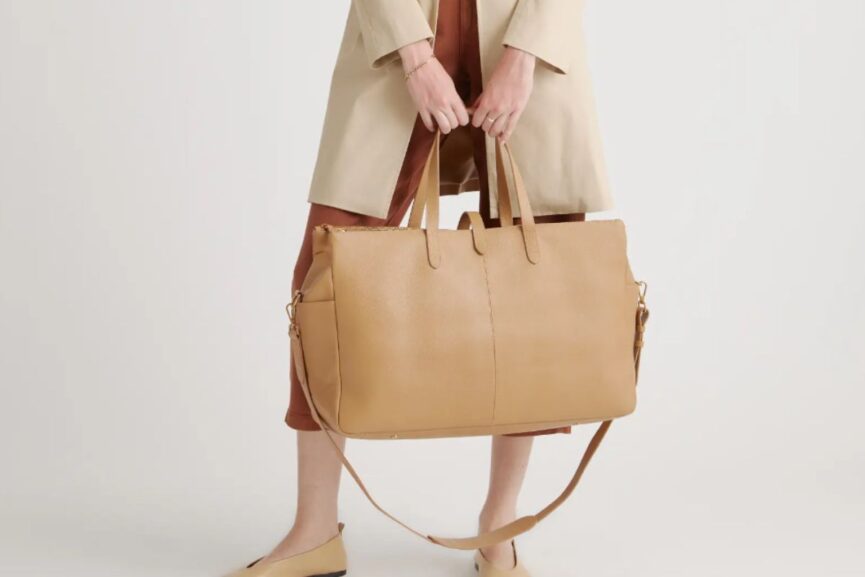 Quince Italian Leather Triple Compartment WeekenderÂ